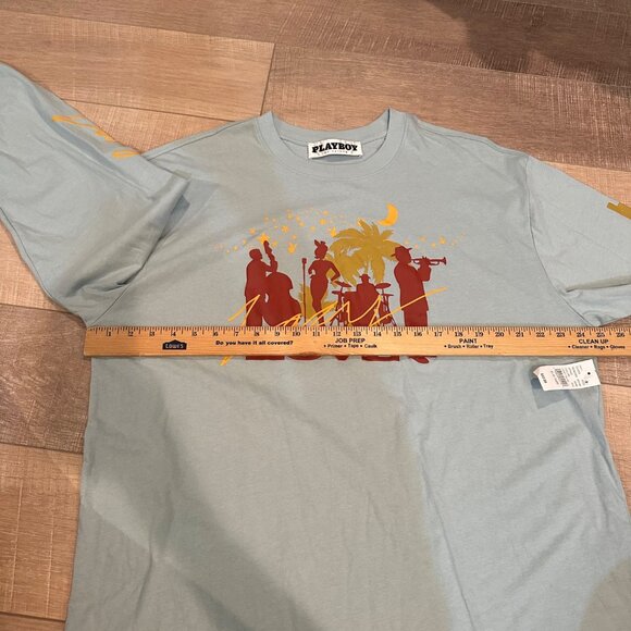 PACSUN PLAYBOY MENS BLUE LONG SLEEVE T SHIRT NEW XL - Picture 5 of 9